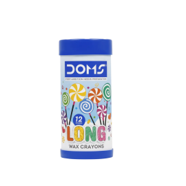 DOMS Extra Long Wax Crayons – 12 Vibrant Shades in Eco-Friendly Paper Tube, Non-Toxic, Smudge-Free, Ideal for Children and Artists