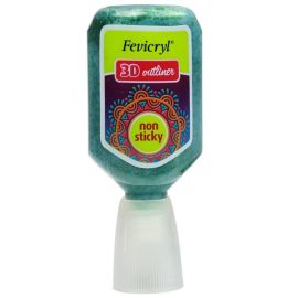 Fevicryl 3D Cone Outliner – Glitter Green 403 | 20ml Tube for Multi-Surface 3D Glitter Effects