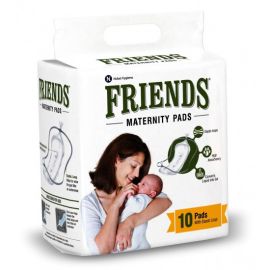 Friends Maternity Pads - Super Absorbent, Ultra-Thin, Soft Surface, Pack of 10