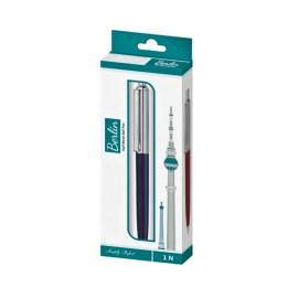 Hauser Berlin Half Metal Retractable Ball Pen with Ergonomic Grip, Blue Ink, Pack of 5