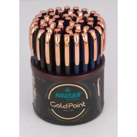 Hauser Gold Point 0.6 mm Ball Pen | Smooth Writing with Ergonomic Grip | Blue and Black Ink | Card Pack of 50 Pens