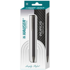 Hauser Aurus Carbon Metal Ballpoint Pen – Smooth Blue Ink, Retractable Design, Ergonomic Grip