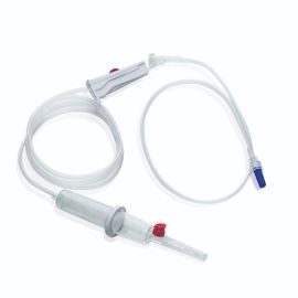 Safe-b.t- Double Drip Chamber Blood Transfusion Set with Vented Spike – Ribbon Pack (25 Pcs)