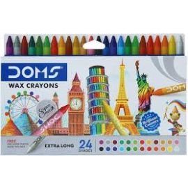 DOMS Extra Long Wax Crayons – 24 Vibrant Shades, Non-Toxic, Smudge-Free, Ideal for Children and Artists