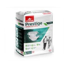 Coronation Prestige Adult Diapers – Large Size, High Absorbency Incontinence Protection (10-Piece Pack)