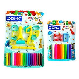 Doms Non-Toxic Modelling Clay Set - 18 Vibrant Shades with Accessories.