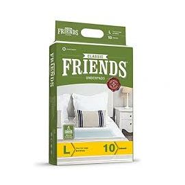 Friends Classic Disposable Underpads - 60x90 cm, Super Absorbent, Soft Surface, 10-Pack