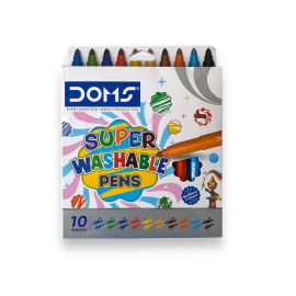 Doms F9 Liner Pen Set – 10 Assorted Colors with 0.5 mm Fine Metal Tip