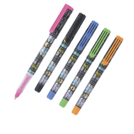 Hauser Inx Retro Liquid Ink Fountain Pen - Single Unit (Blue Ink, Cushioned Nib with Iridium Tip)
