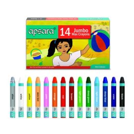 Apsara Jumbo Wax Crayons – 14 Vibrant Non-Toxic Shades for Kids