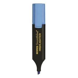Kores Smoothline Highlighter Pen – Blue, Refillable, Chisel Tip, Super Fluorescent Ink