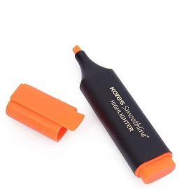 Kores Smoothline Highlighter Pen – Orange, Refillable, Chisel Tip, Super Fluorescent Ink