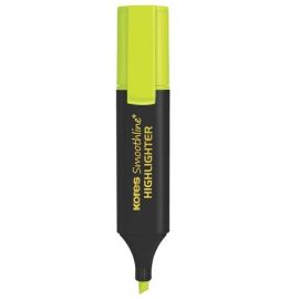 Kores Smoothline Highlighter Pen – Yellow, Refillable, Chisel Tip, Super Fluorescent Ink