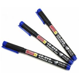 Camlin Permanent CD/DVD Marker Pen - Blue, Fine Tip, Water & UV Resistant