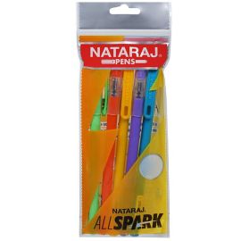 Nataraj Allspark Ball Pen - Blue Ink, Fine Point (0.7mm), (5 pcs)