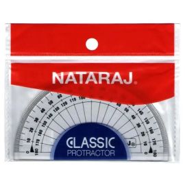 Nataraj Classic 180° Protractor – Transparent Plastic Protractor for Accurate Angle Measurements (5 pcs)