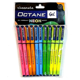 Classmate Octane Neon Gel - Blue, 10 pouch