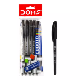 Doms Cuboid Ball Pen - Black Ink (Pack of 5)