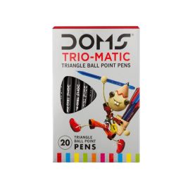  DOMS Trio-Matic+ Black Ball Pen - Pack of 20