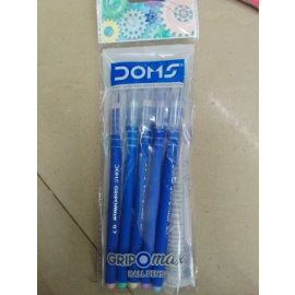 DOMS Gripomax Blue Ball Pen 5 pcs