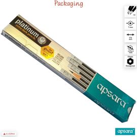 Apsara Platinum RT Extra Dark 2B Pencils – Pack of 10 with Attached Eraser, Free Sharpener, and Eraser