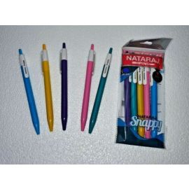 Nataraj Snappy Retractable Ball Pen, Blue Ink, Medium Point (1.0mm),(10.Pcs)