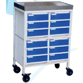 Vivan - Stainless Steel Medicine Trolley with Twelve Molded Drawers (1 pcs)