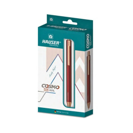 Hauser Cosmo Rose Gold Designer Metal Ballpoint Pen – Smooth Blue Ink, Retractable, Ergonomic Design