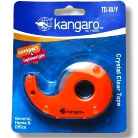 Kangaro TD-18/Y Tape Dispenser – Compact, Durable, with Stainless Steel Blade