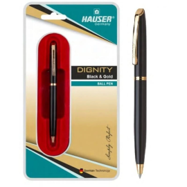 Hauser Dignity Metal Ball Pen with Twist Mechanism – Single Piece Blister Pack (Blue Ink)