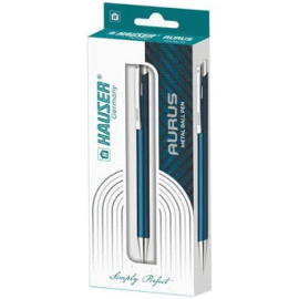 Hauser Aurus Premium Metal Ballpoint Pen – Smooth Blue Ink, Retractable Design, Ergonomic Grip