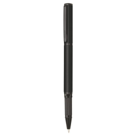 Hauser Quad Designer Metal Roller Pen – Smooth Blue Ink, Ergonomic Design, Matte Black Trims
