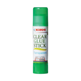 Kores Clear Glue Stick 15g - Non-Toxic, Solvent-Free Adhesive for Crafts and Paperwork