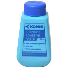 Kores Office Adhesive Paste 150 ml – Fast-Drying, Potato Starch-Based Glue with Inbuilt Applicator