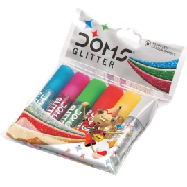 Doms Glitter Glue Set – 6 Vibrant Shades (5.5 ml Each)