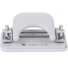 Kangaro DP-52/Y Two-Hole Metal Paper Punch with 10-Sheet Capacity and Removable Chip Tray