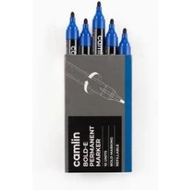 Camlin Blue Permanent Marker with Refillable Bullet Tip – Anti-Scrub, UV Resistant