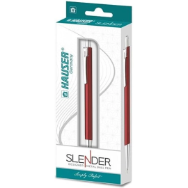 Hauser Slender Designer Metal Ball Pen with Retractable Mechanism and Ergonomic Grip, Blue Ink, Pack of 2