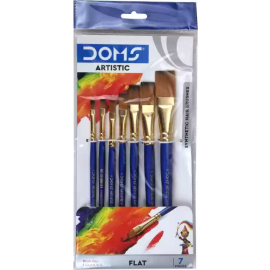 Doms Synthetic Brush Flat Set Of -7