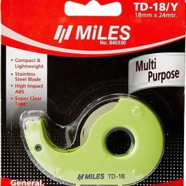 Kangaro TD-18/Y Compact Tape Dispenser with Stainless Steel Blade