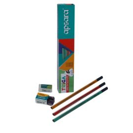 Apsara Triga Triangular Extra Dark 2B Pencils – Pack of 10 with Free Sharpener and Eraser