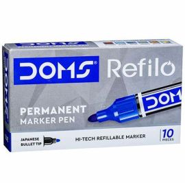 Doms Refilo Blue Permanent Marker Pen – Refillable, Non-Toxic, UV Resistant.