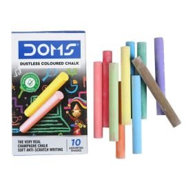 Apsara Assorted Dustless Chalks – Vibrant Non-Toxic Chalks for Clean and Bright Writing (10 pcs)