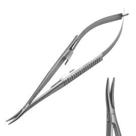 Castroviejo Needle Holder 5 to 9 inches With Lock/ W/O Lock Diamond Dust-Coated Jaws