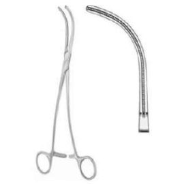 DeBakey Dissecting & Ligature Clamp, Atraumatic Curved Jaws, 7 to 9 Inches – Stainless Steel Cardiovascular Surgical Instrument
